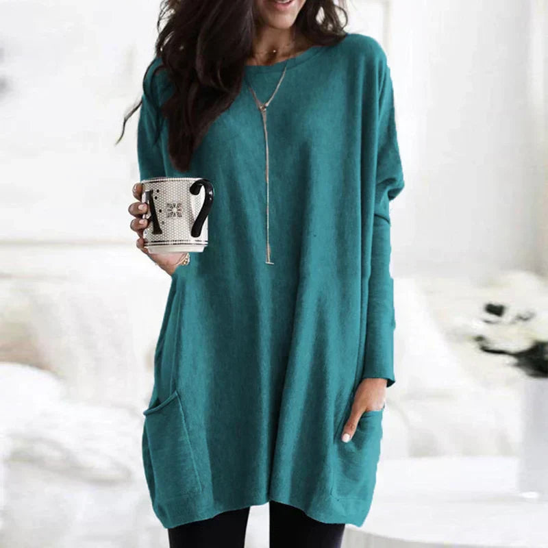 Vaelina | Cozy Long Sweater with Pockets for Casual Style