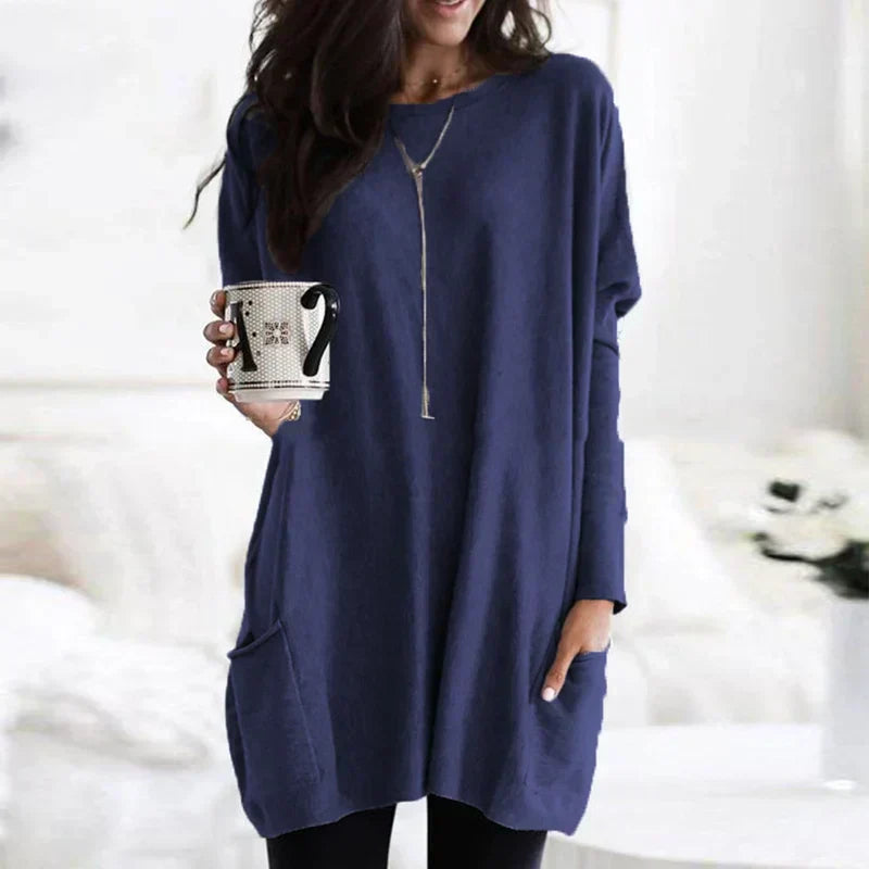 Vaelina | Cozy Long Sweater with Pockets for Casual Style