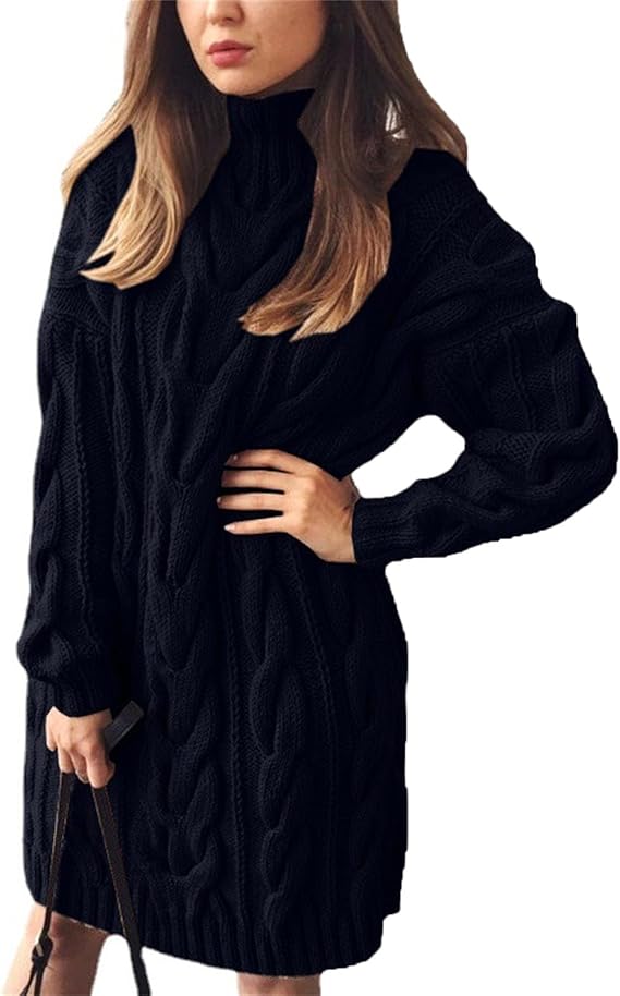 Velora | Cozy Turtleneck Sweater Dress for Women Fashion