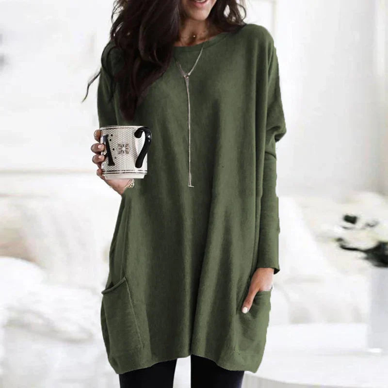 Vaelina | Cozy Long Sweater with Pockets for Casual Style