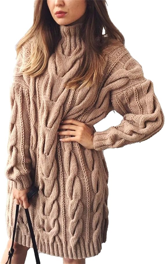 Velora | Cozy Turtleneck Sweater Dress for Women Fashion