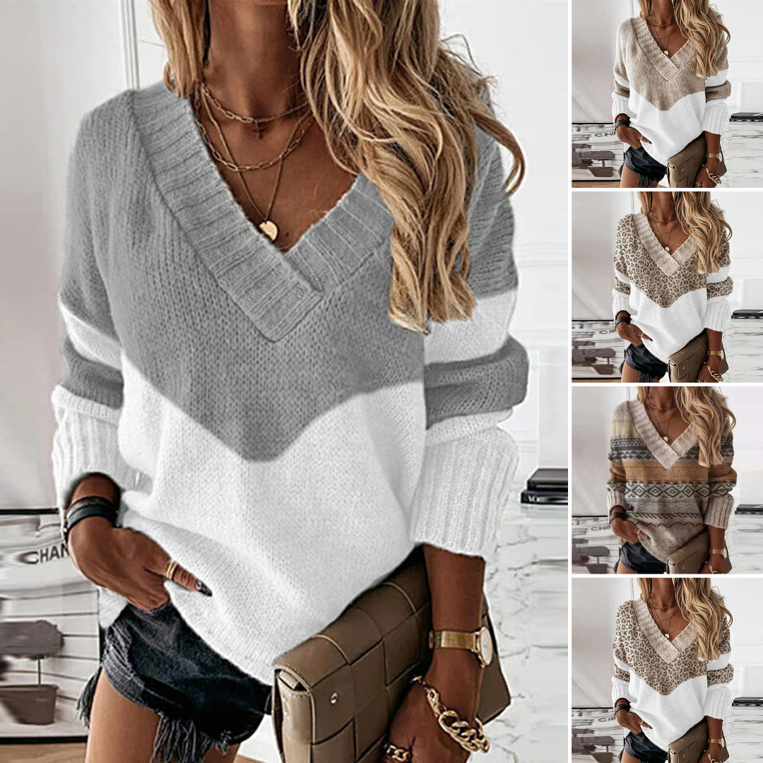 Isolyn  | Elegant Women's Sweater with Timeless V-Neck Design