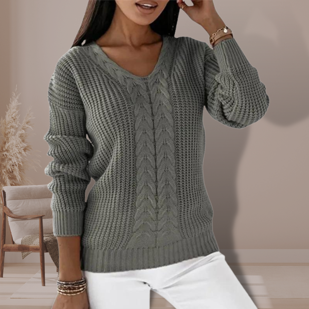 Evadne | Cozy V-Neck Sweater for Women - Warm & Stylish Fashion