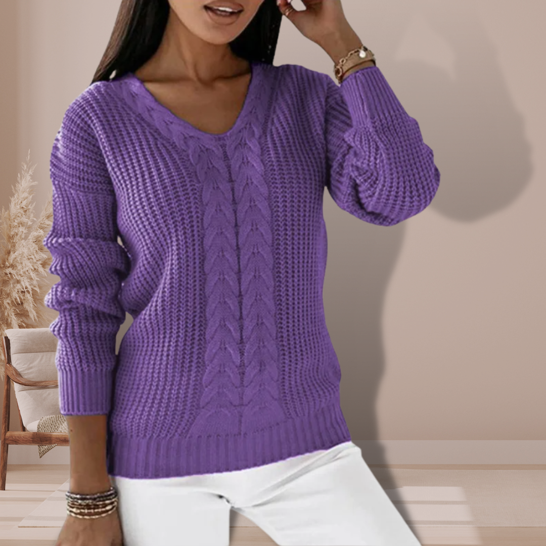 Evadne | Cozy V-Neck Sweater for Women - Warm & Stylish Fashion