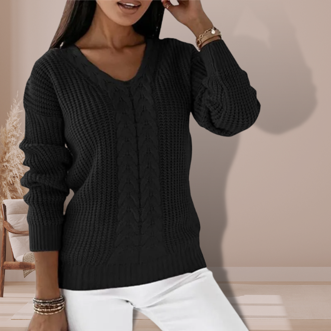 Evadne | Cozy V-Neck Sweater for Women - Warm & Stylish Fashion