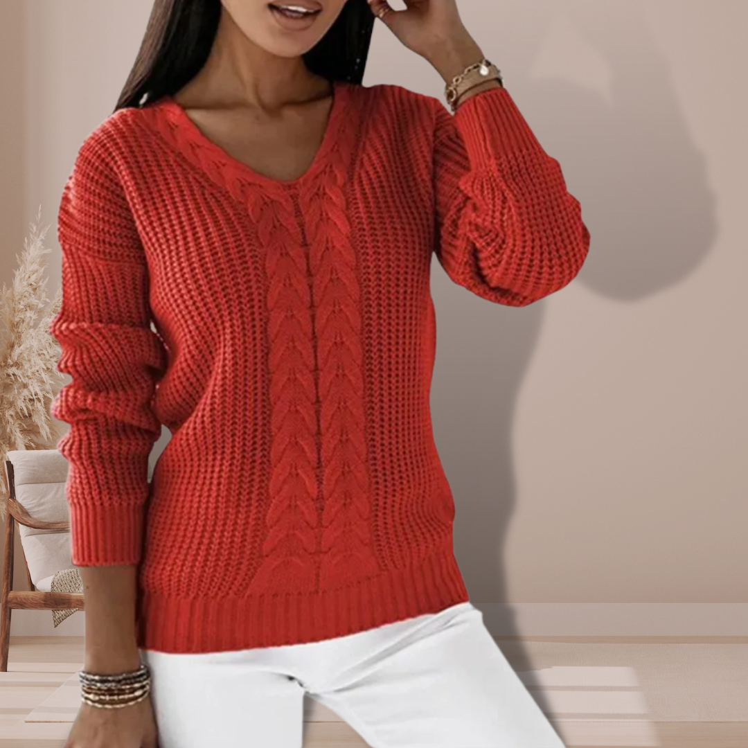 Evadne | Cozy V-Neck Sweater for Women - Warm & Stylish Fashion