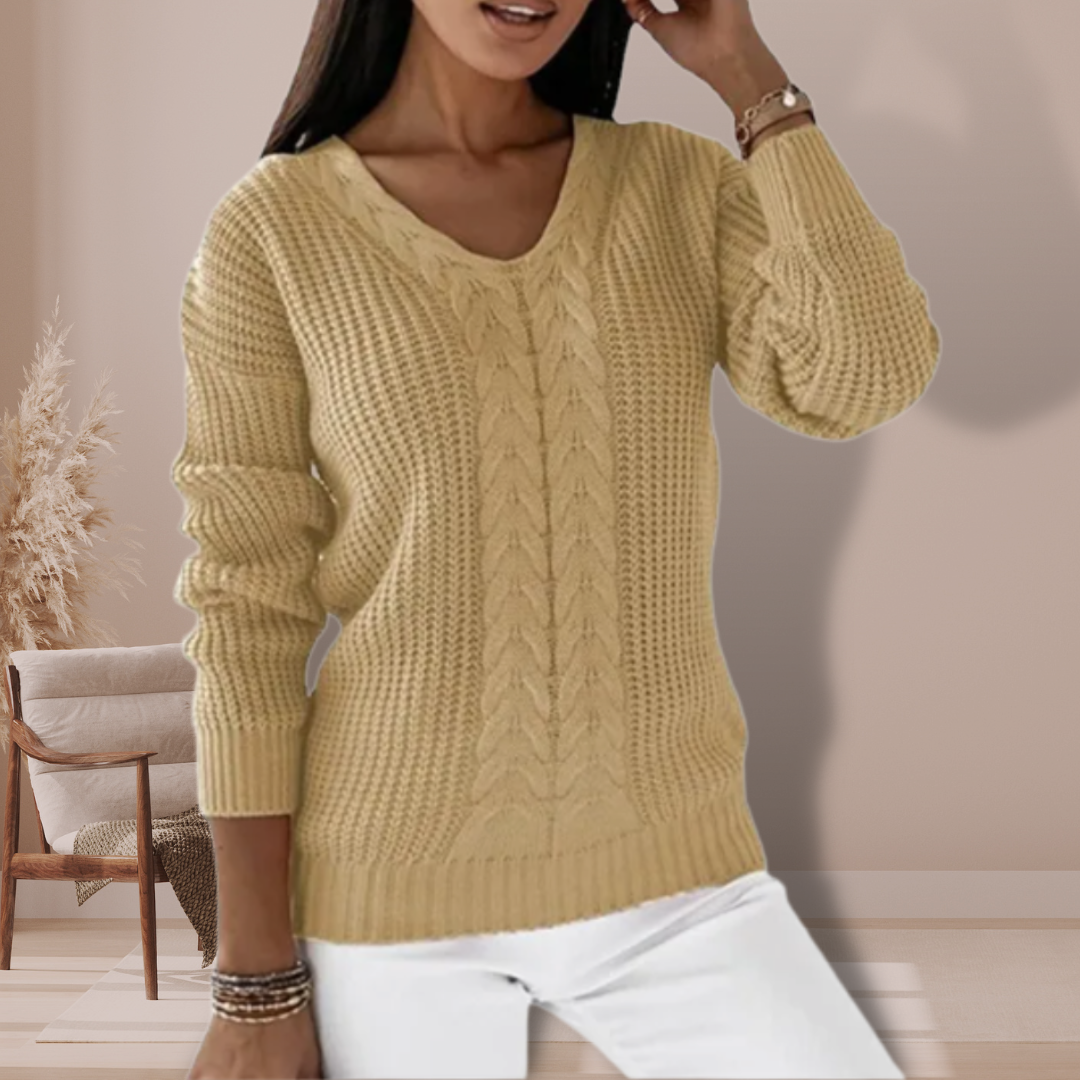 Evadne | Cozy V-Neck Sweater for Women - Warm & Stylish Fashion