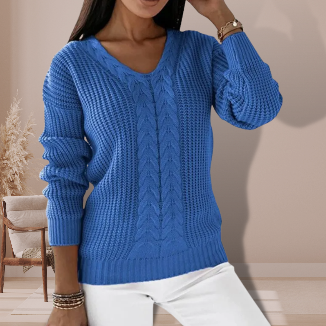 Evadne | Cozy V-Neck Sweater for Women - Warm & Stylish Fashion