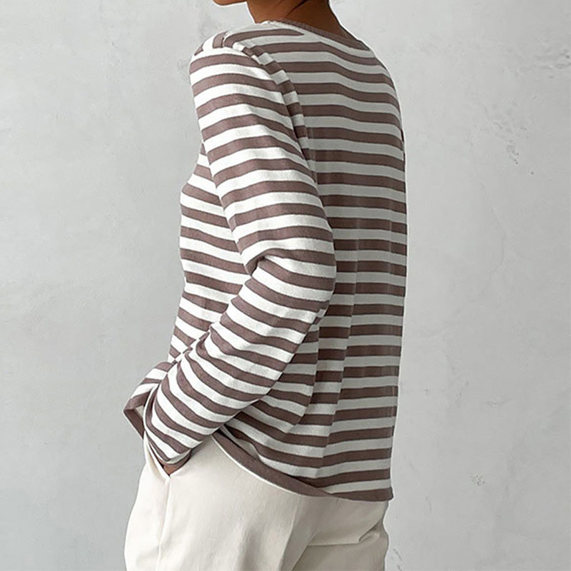 Clara | Striped Long Sleeve Top for Effortless Style