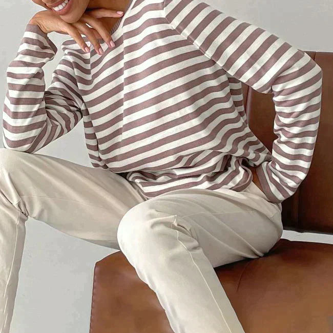 Clara | Striped Long Sleeve Top for Effortless Style