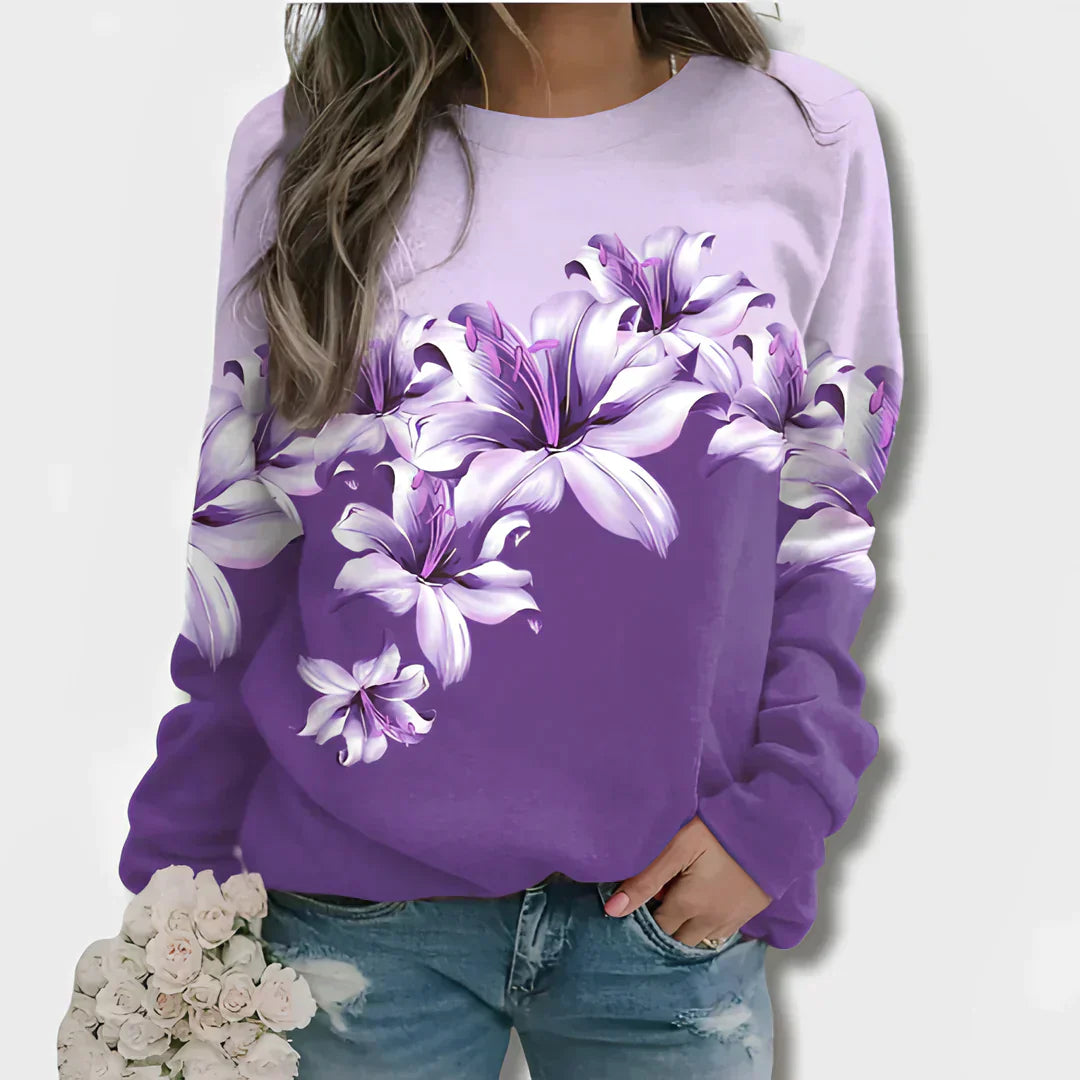 Sylvessa  Stylish Women's Floral Sweater for All Seasons