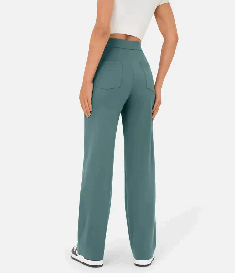 Nica - High Waist Pants with Brooch