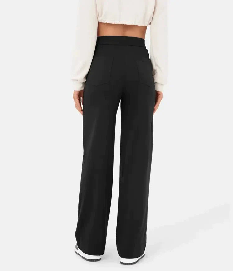 Nica - High Waist Pants with Brooch